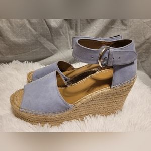 Marc Fisher LTD Alida Espadrille Platform Wedge Sandals in Blue